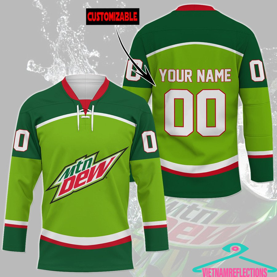 Mountain Dew personalized custom hockey jersey