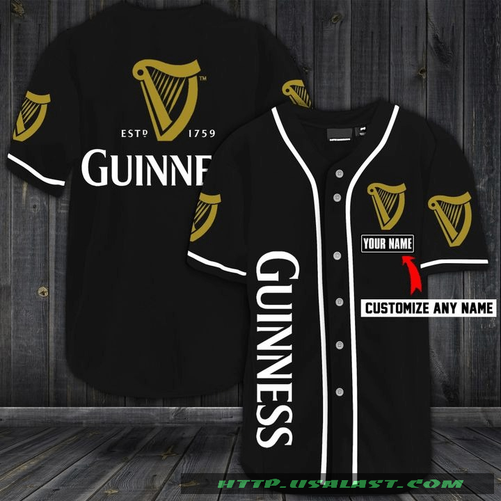 Guinness 1795 Personalized Baseball Jersey Shirt