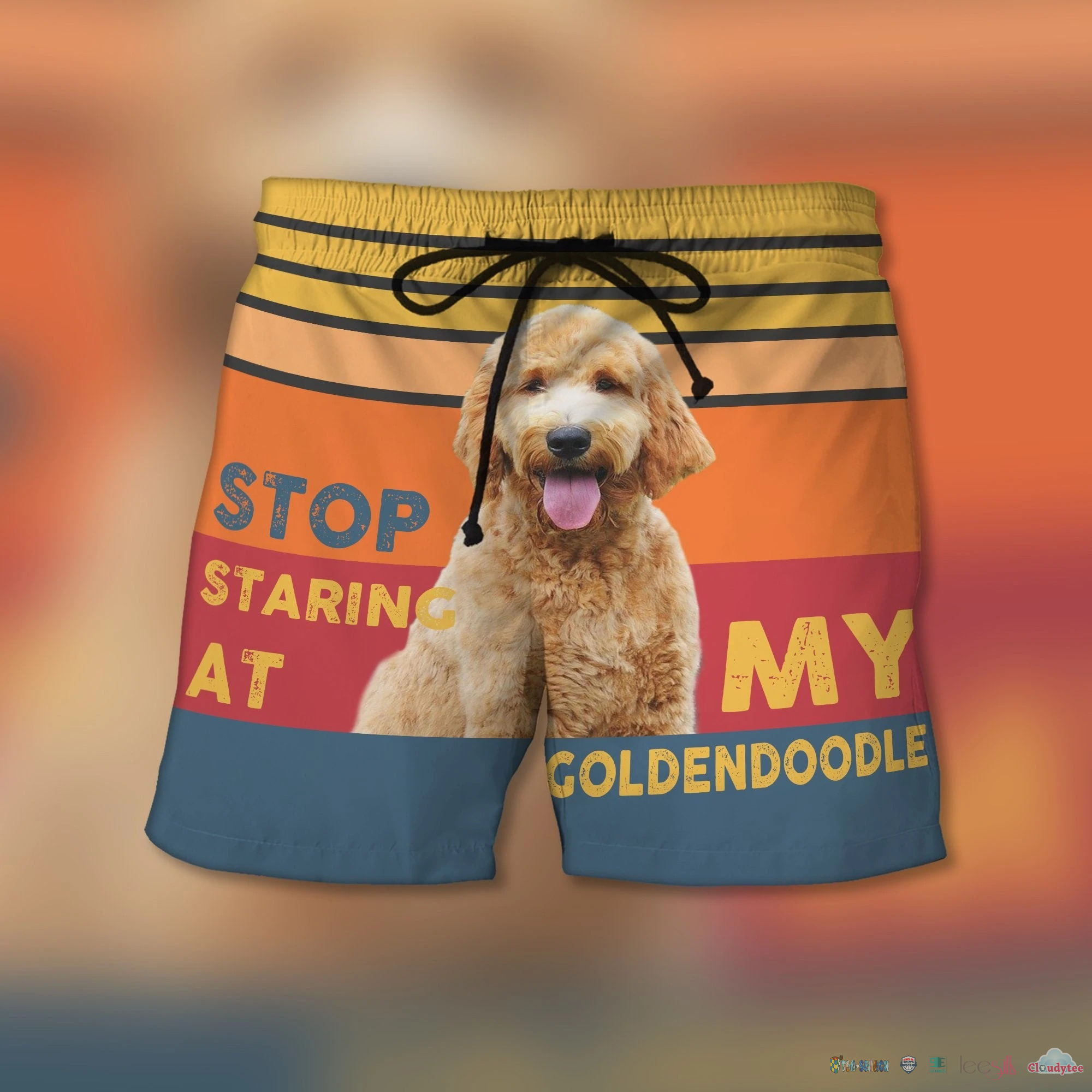 Cool Stop Staring At My Goldendoodle Beach Shorts