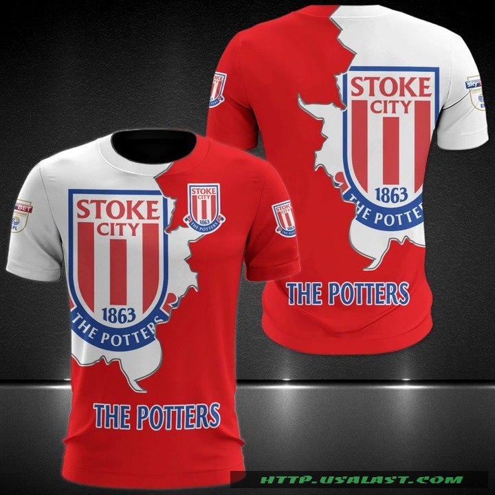Stoke City F.C 3D The Potters All Over Print Hoodie T-Shirt