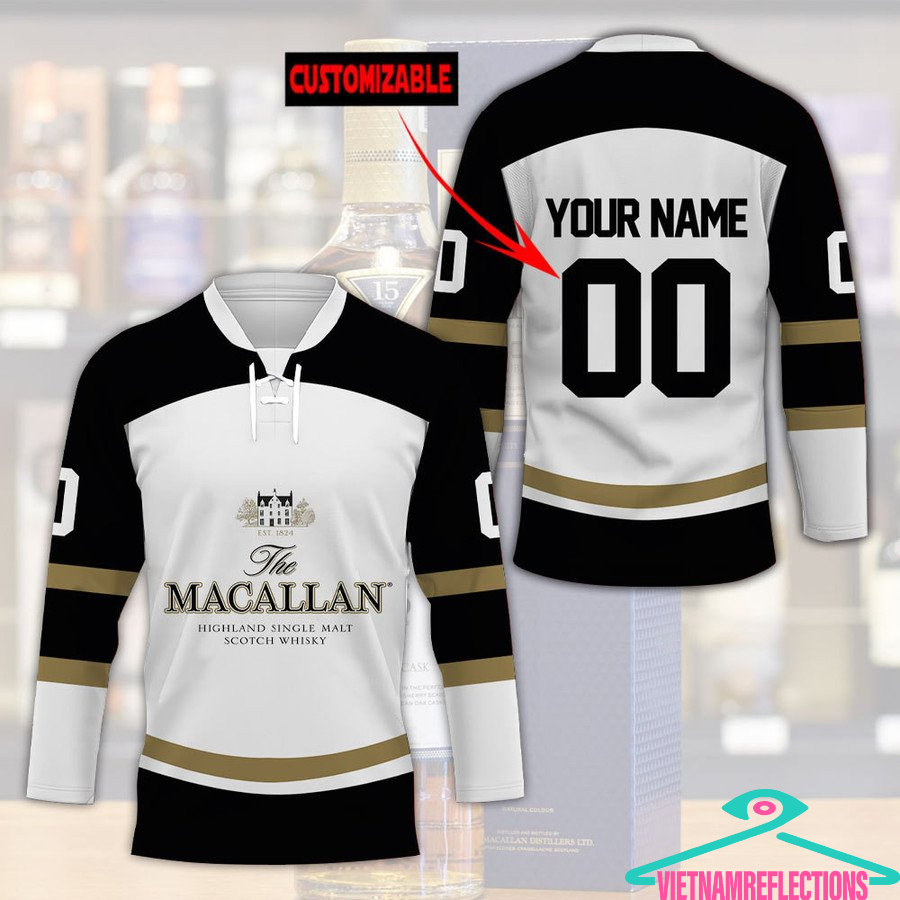 The Macallan whisky personalized custom hockey jersey