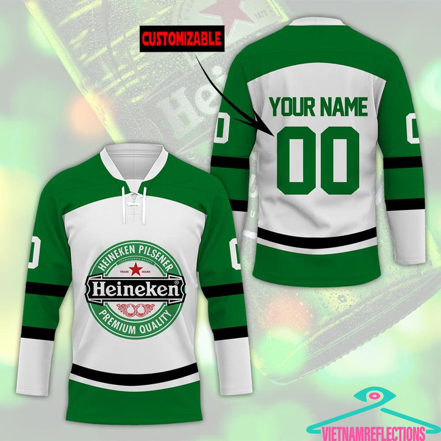 Heineken beer personalized custom hockey jersey