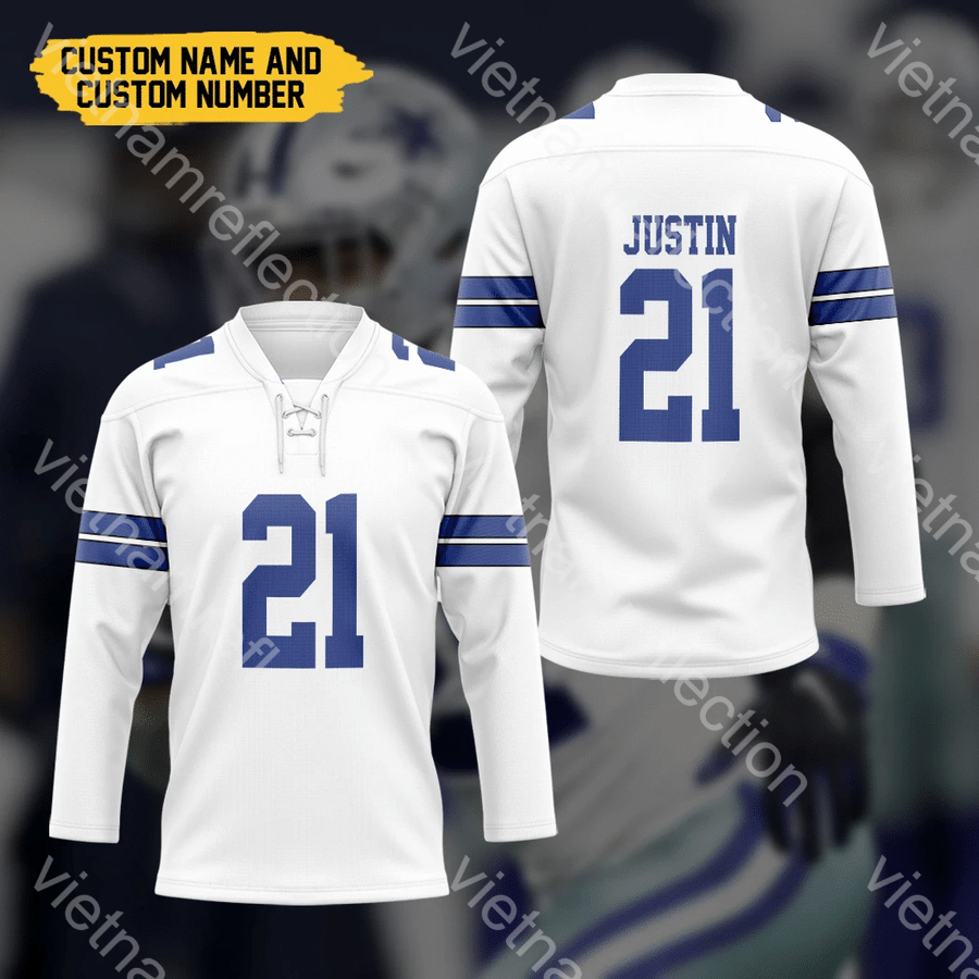 Dallas Cowboys NFL personalized custom hockey jersey