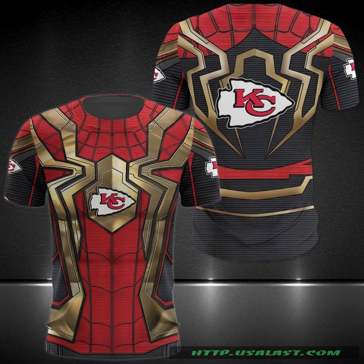 BEST Kansas City Chiefs Spider Man 3D Hoodie Sweatshirt T-Shirt