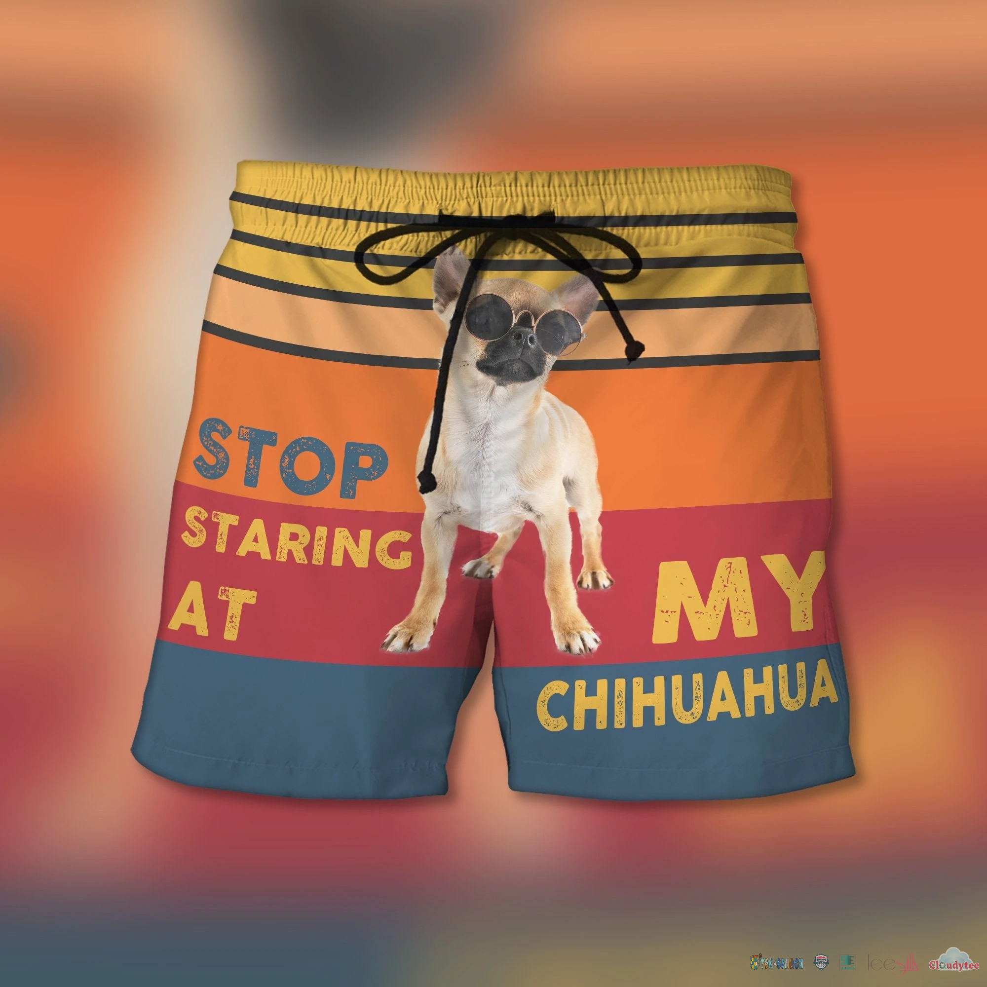 Best Sale Stop Staring At My Chihuahua Dog Beach Shorts