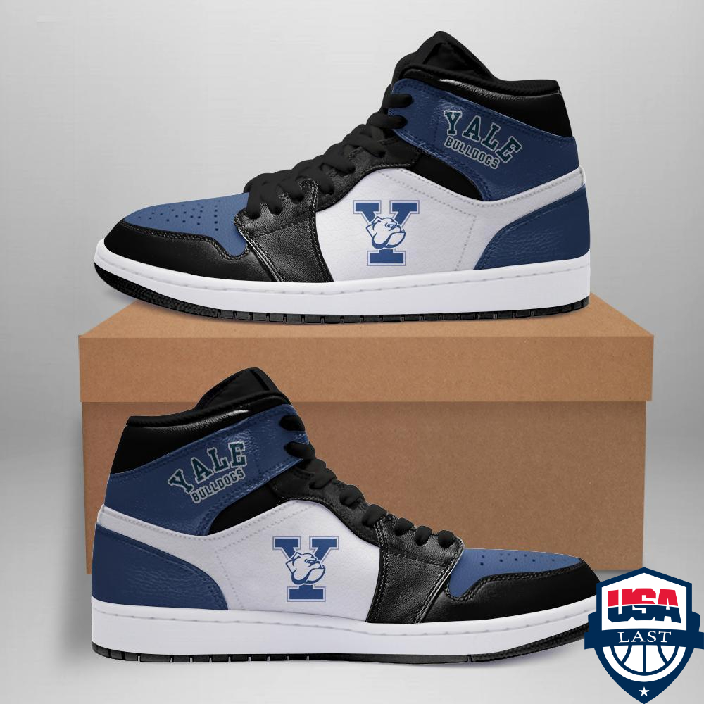 Yale Bulldogs NCAA Basketball Air Jordan High Top Sneaker Shoes