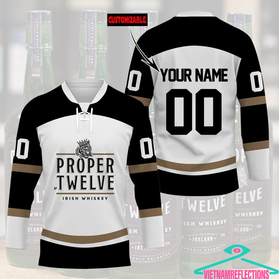 Proper Twelve Irish Whiskey personalized custom hockey jersey