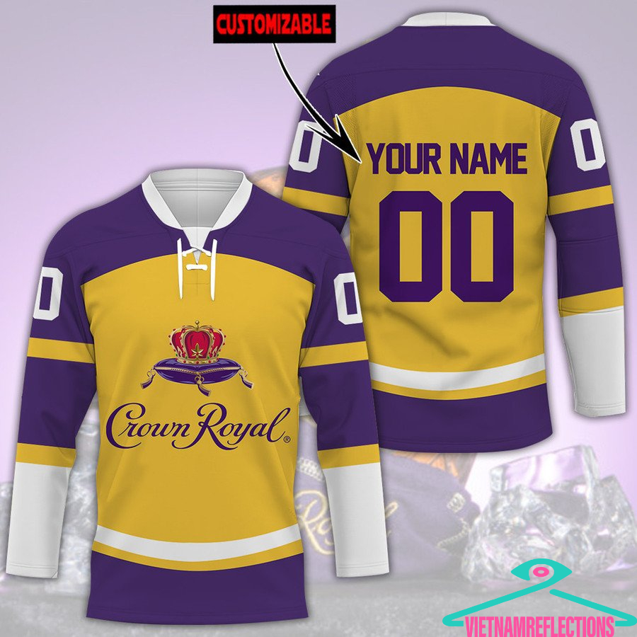 Crown Royal whisky personalized custom hockey jersey