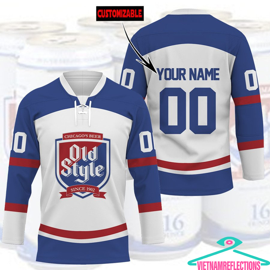 Old Style beer personalized custom hockey jersey