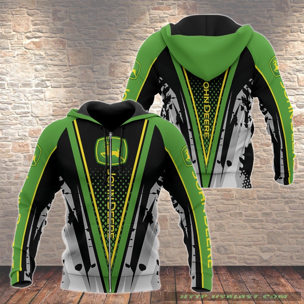 John Deere Zip Hoodie 3D All Over Printed