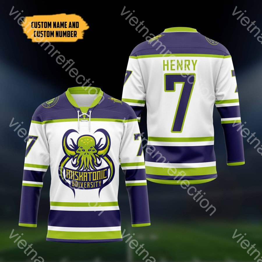 Cthulhu Miskatonic University personalized custom hockey jersey
