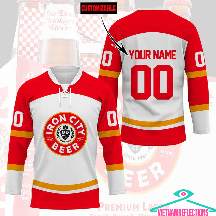 Iron City beer personalized custom hockey jersey
