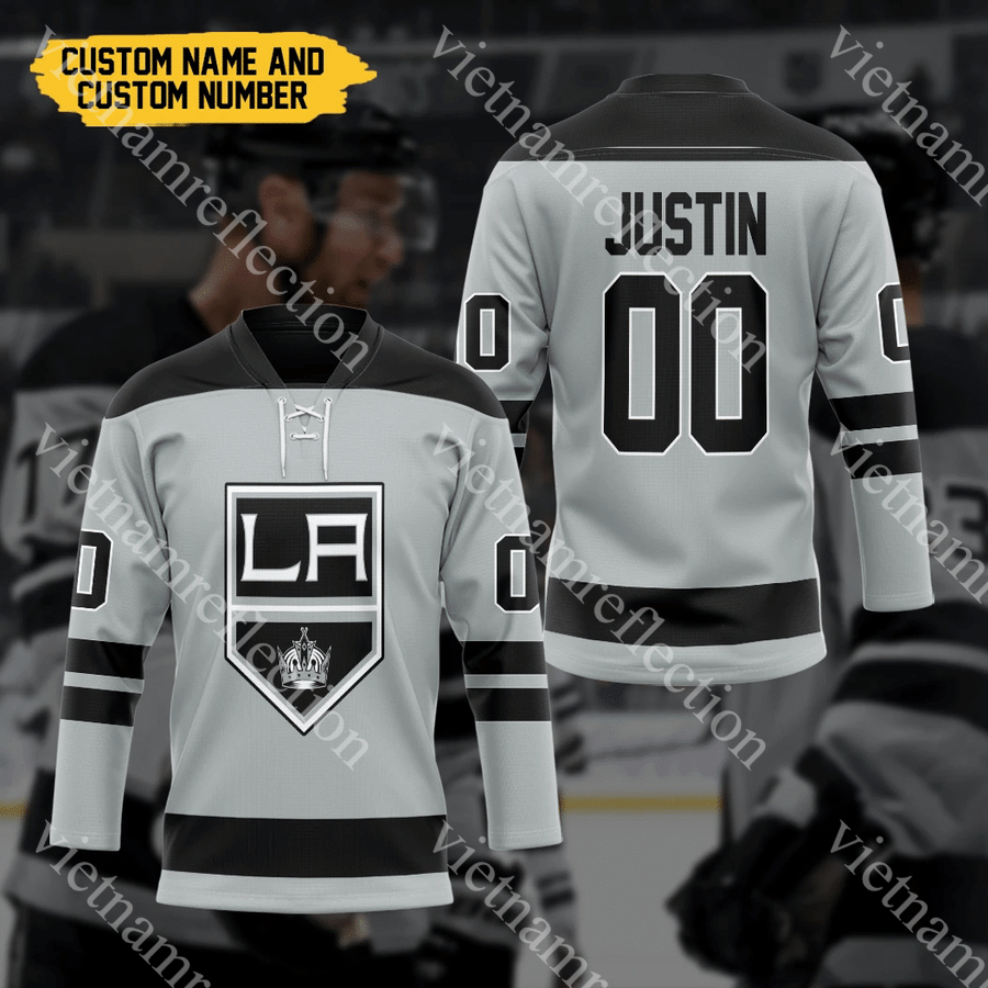 Los Angeles Kings NHL grey personalized custom hockey jersey