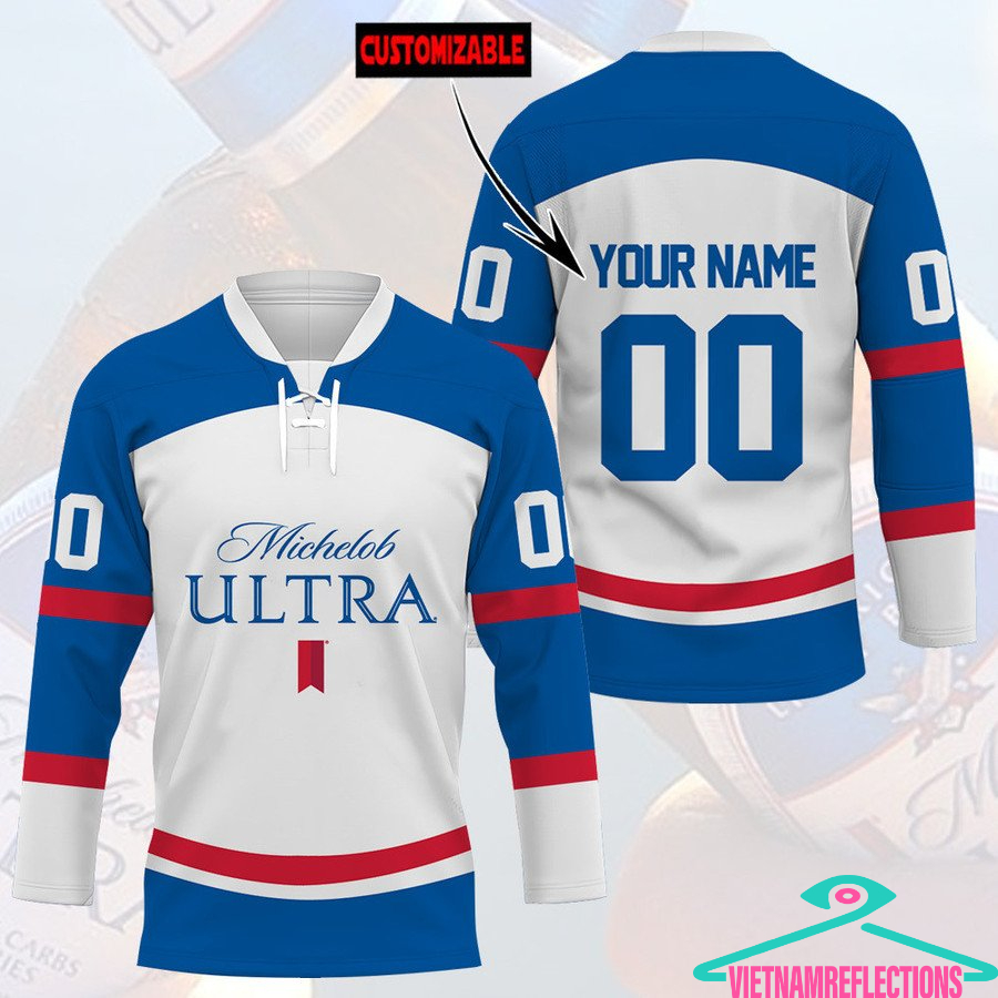 Michelob Ultra beer personalized custom hockey jersey