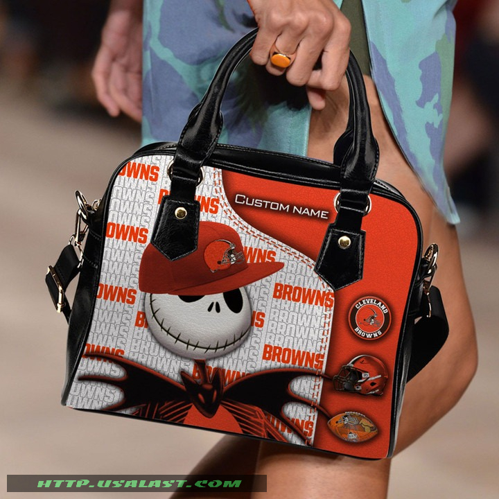 Cleveland Browns Jack Skellington Personalized Shoulder Handbag Women Gift