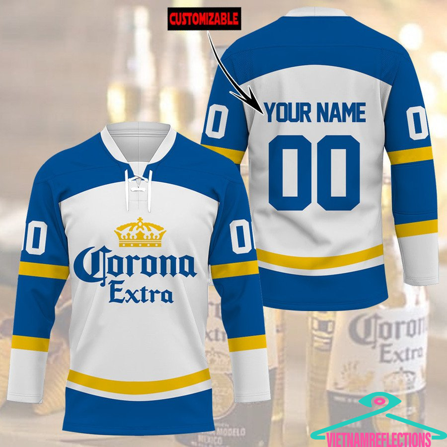 Corona Extra beer personalized custom hockey jersey