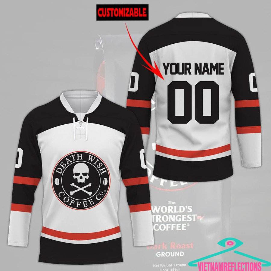 Death Wish Coffee personalized custom hockey jersey