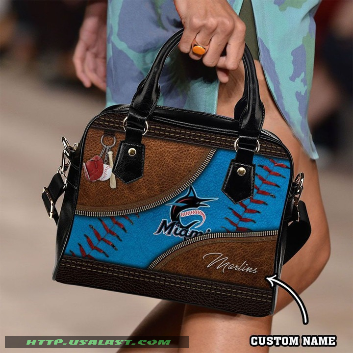 Miami Marlins Personalized Shoulder Handbags Women Gift