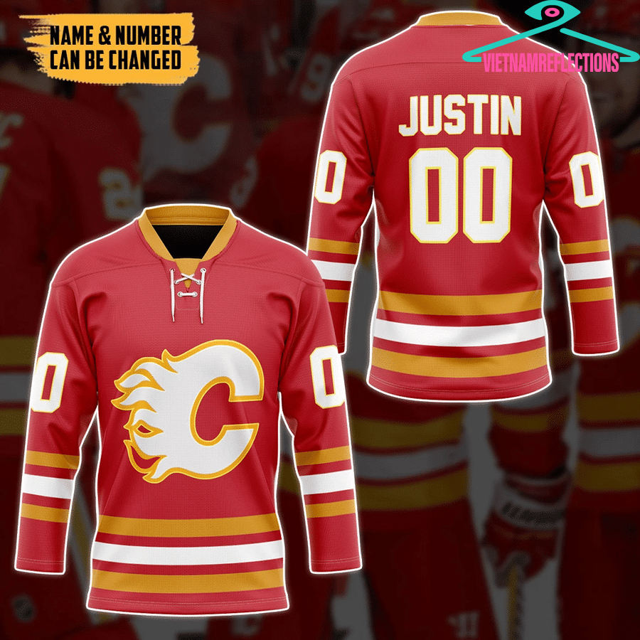 Calgary Flames NHL personalized custom hockey jersey