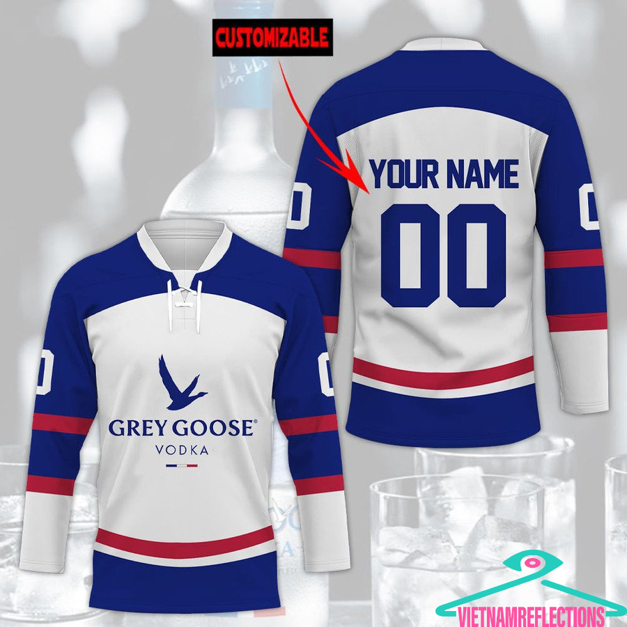 Grey Goose vodka personalized custom hockey jersey