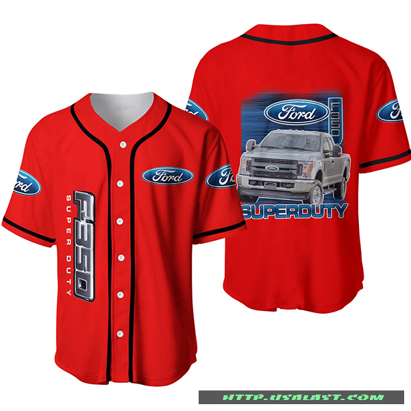 New Ford Super Duty Red Baseball Jersey Shirt