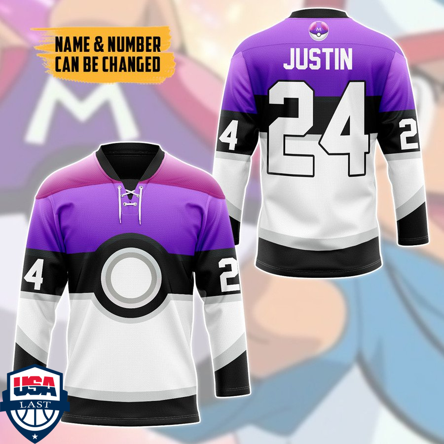 Pokemon trainers master ball personalized custom hockey jersey