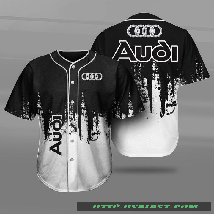 Audi Black And White Baseball Jersey Shirt