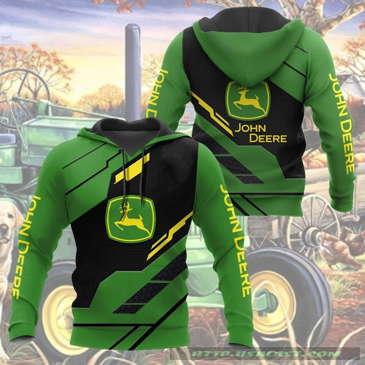 John Deere Green Black 3D All Over Print Shirt