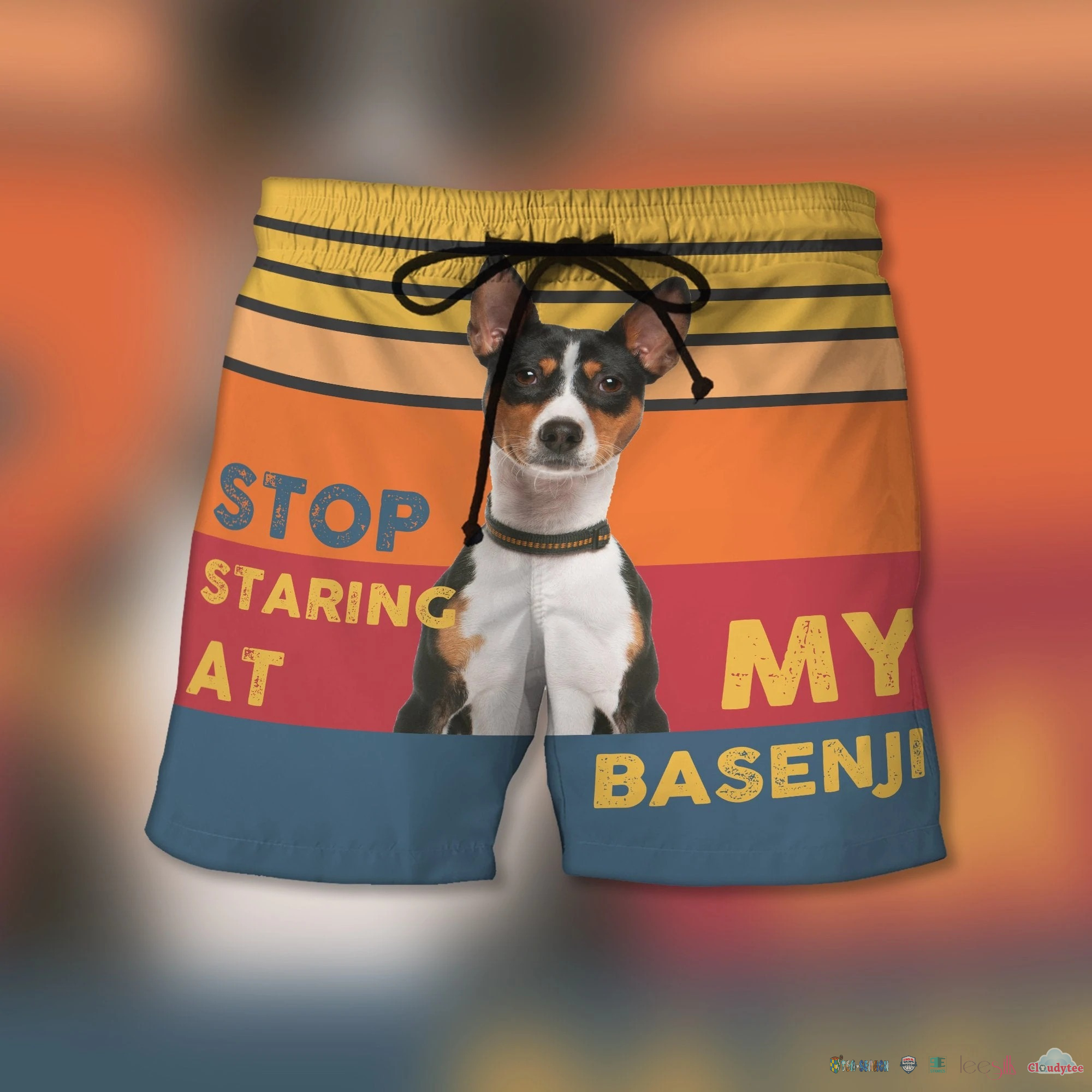 Limited Edition Stop Staring At My Basenji Dog Beach Shorts