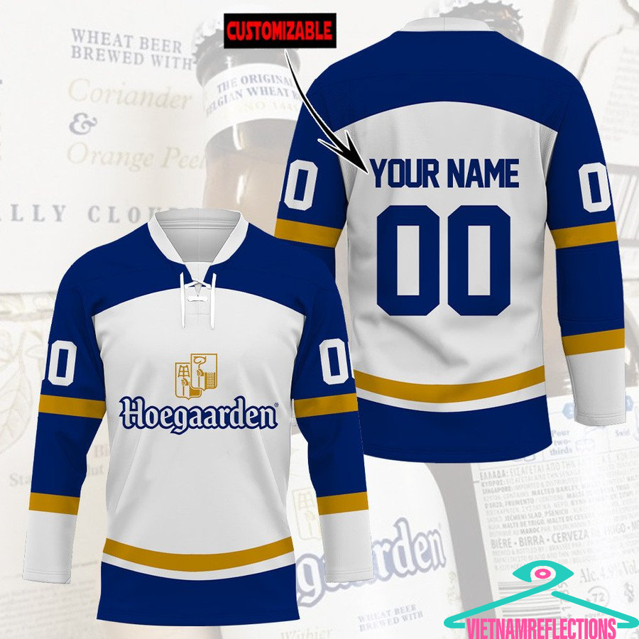 Hoegaarden beer personalized custom hockey jersey