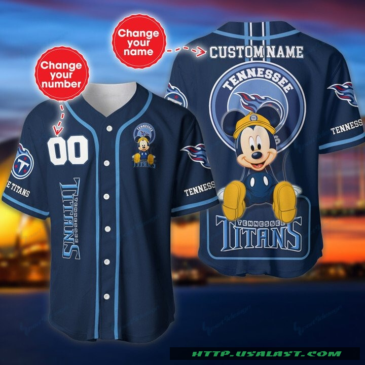 New Tennessee Titans Mickey Mouse Personalized Baseball Jersey Shirt