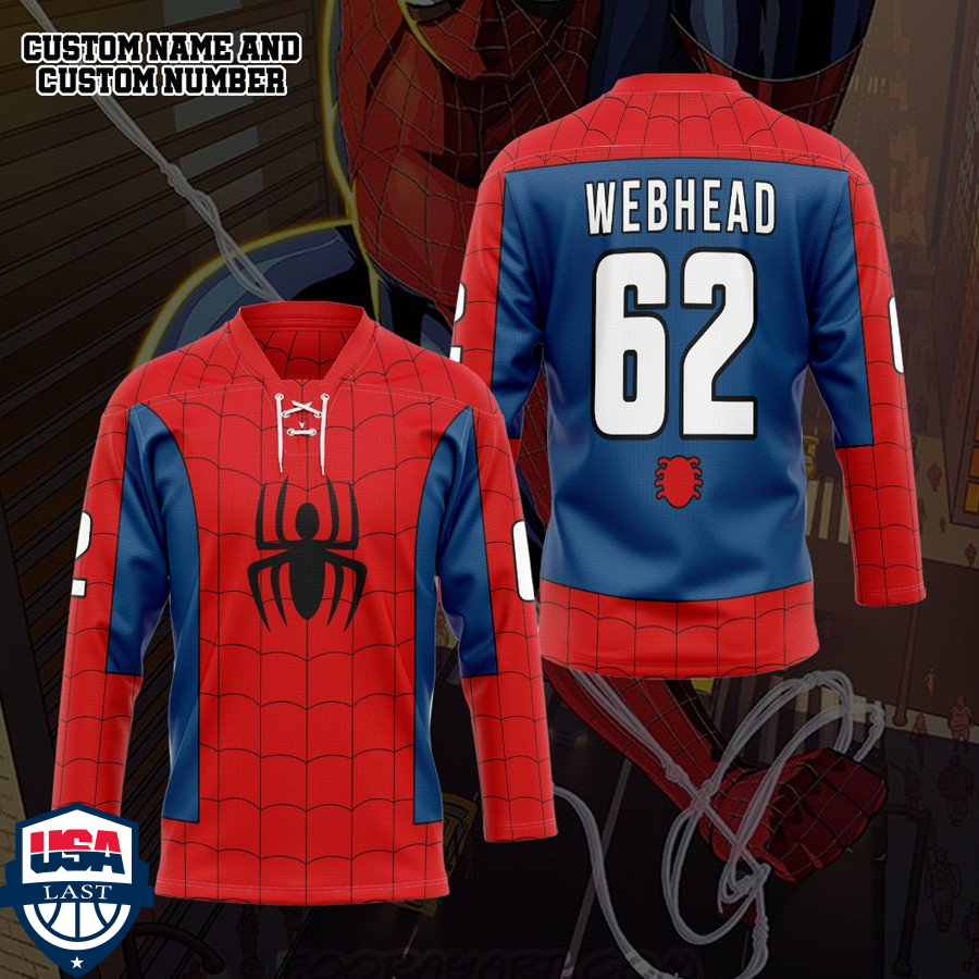 Spider Man cosplay personalized custom hockey jersey