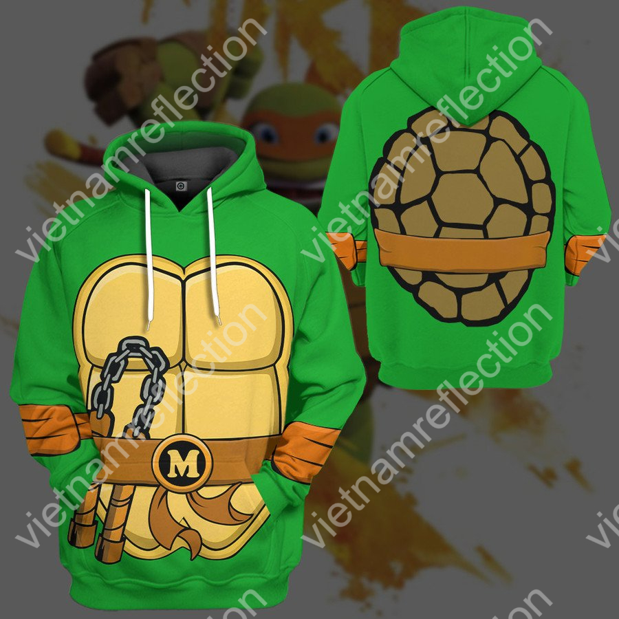 Michelangelo TMNT 1987 Mike Mikey cosplay 3d hoodie t-shirt apparel