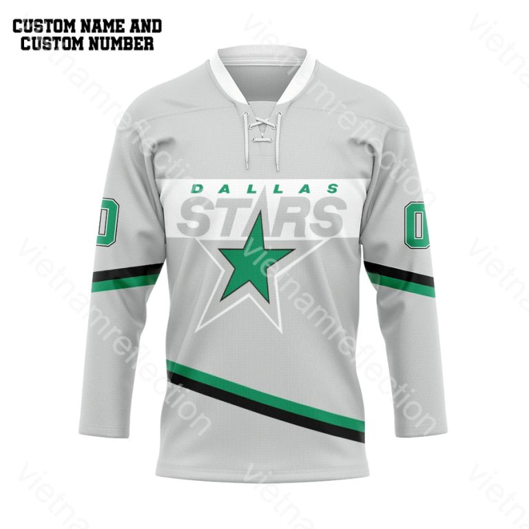 Dallas Stars NHL grey personalized custom hockey jersey