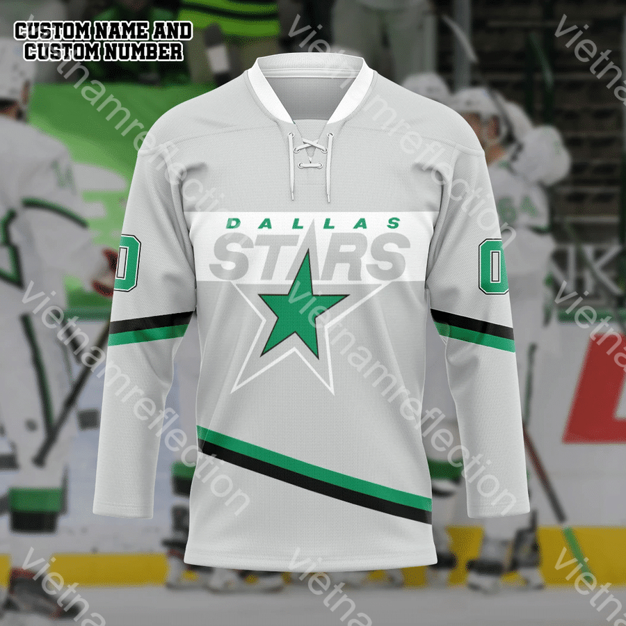 Dallas Stars NHL grey personalized custom hockey jersey