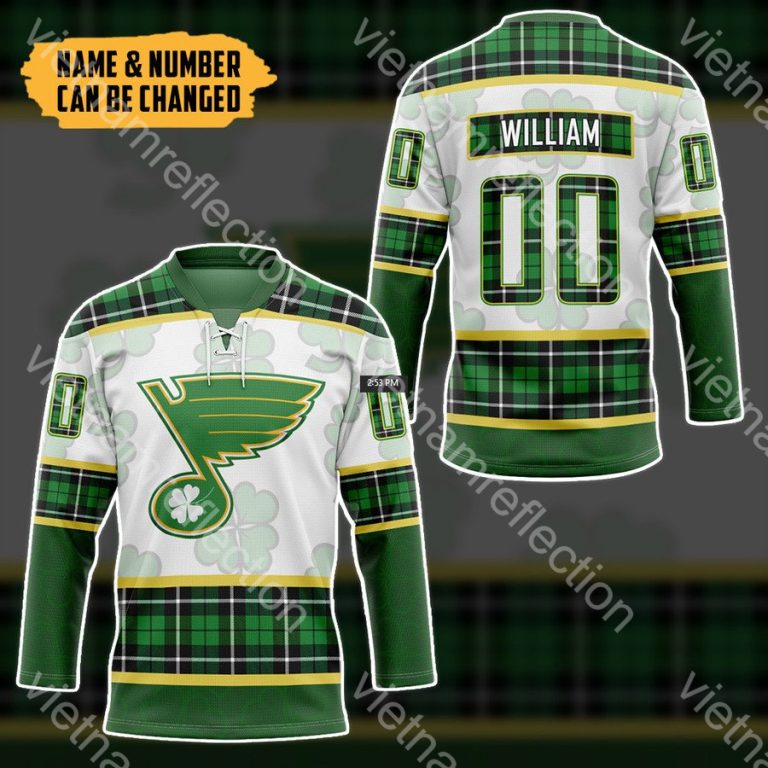 St. Patrick's Day NHL St. Louis Blues personalized custom hockey jersey