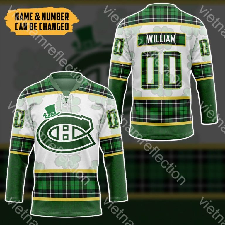 St. Patrick's Day Montreal Canadiens NHL personalized custom hockey jersey