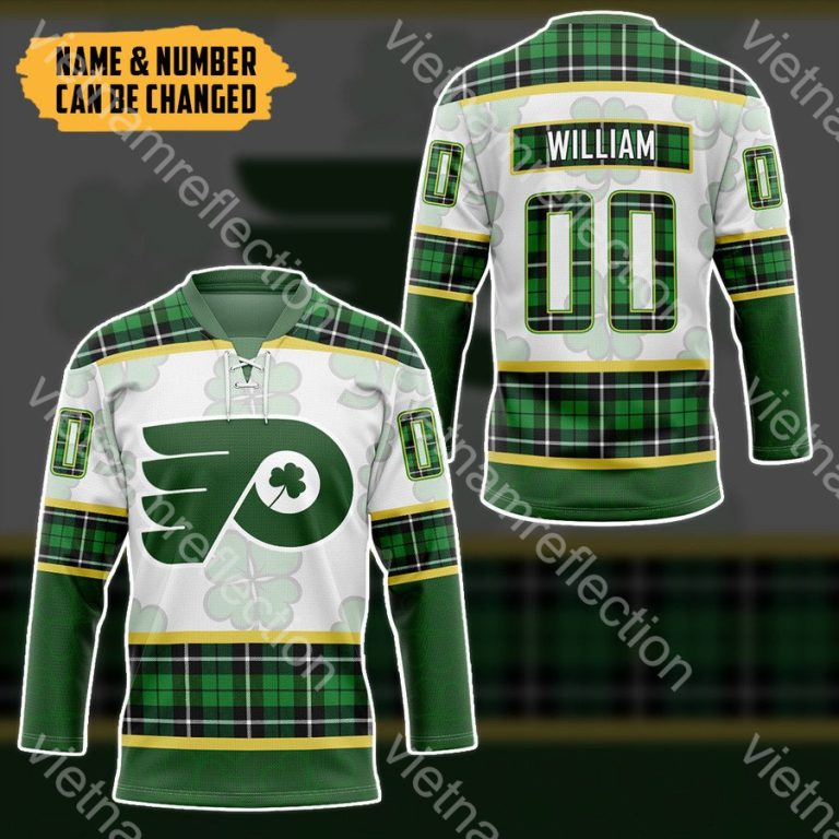 St. Patrick's Day Philadelphia Flyers NHL personalized custom hockey jersey