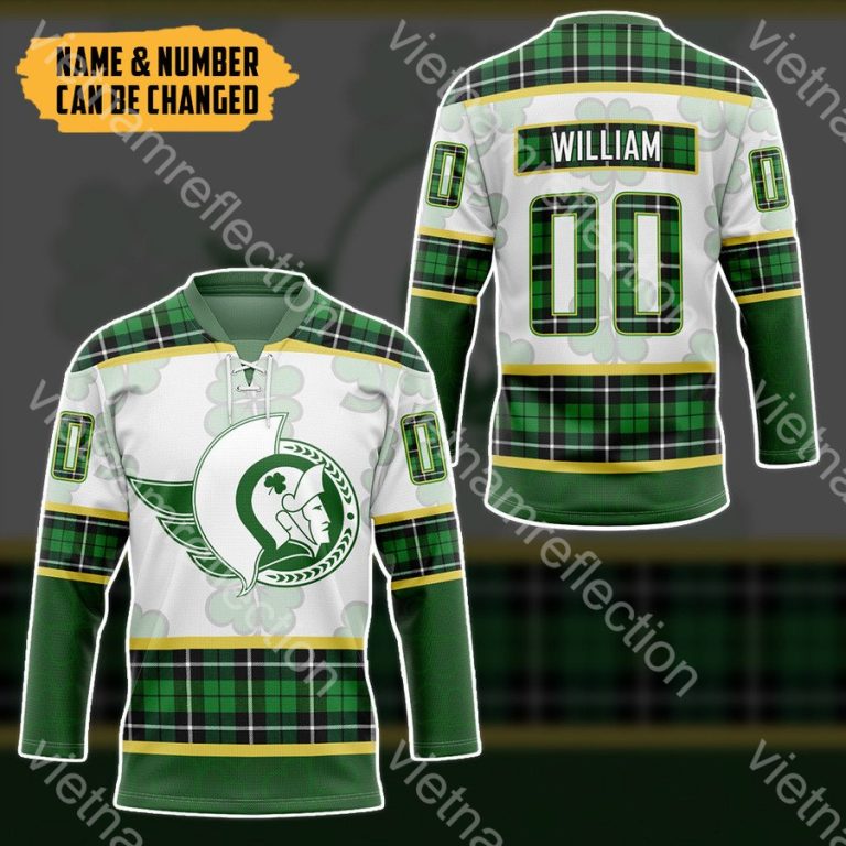 St. Patrick's Day Ottawa Senators NHL personalized custom hockey jersey