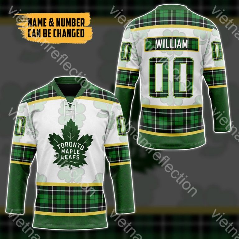 St. Patrick's Day Toronto Maple Leafs NHL personalized custom hockey jersey