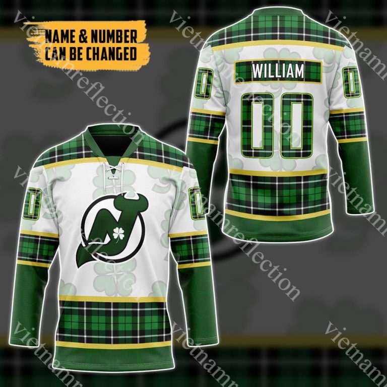 St. Patrick's Day New Jersey Devils NHL personalized custom hockey jersey