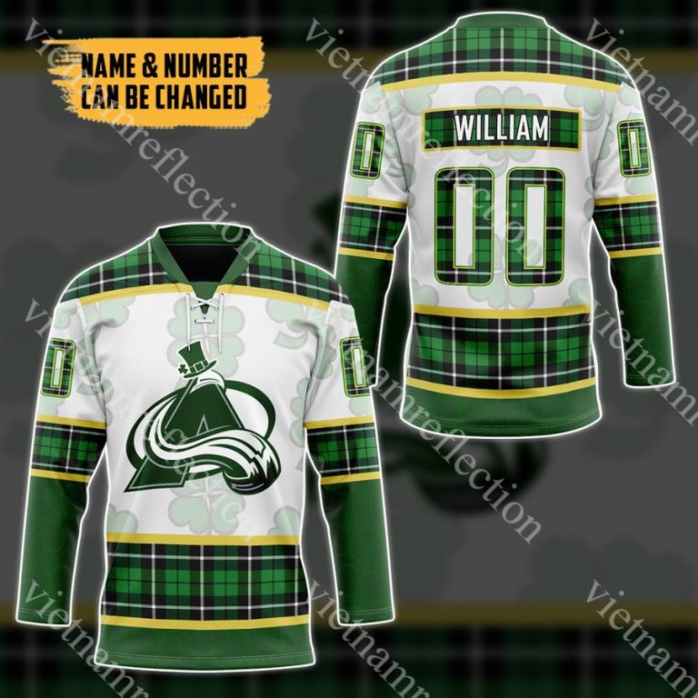 St. Patrick's Day Colorado Avalanche NHL personalized custom hockey jersey