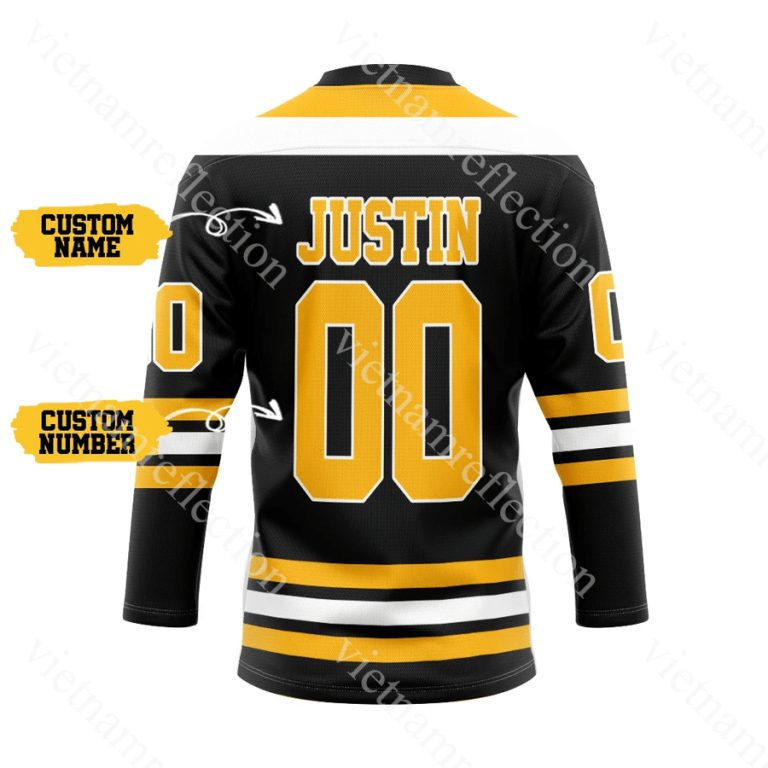 Boston Bruins NHL black personalized custom hockey jersey