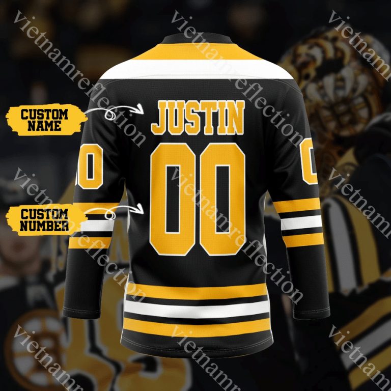 Boston Bruins NHL black personalized custom hockey jersey