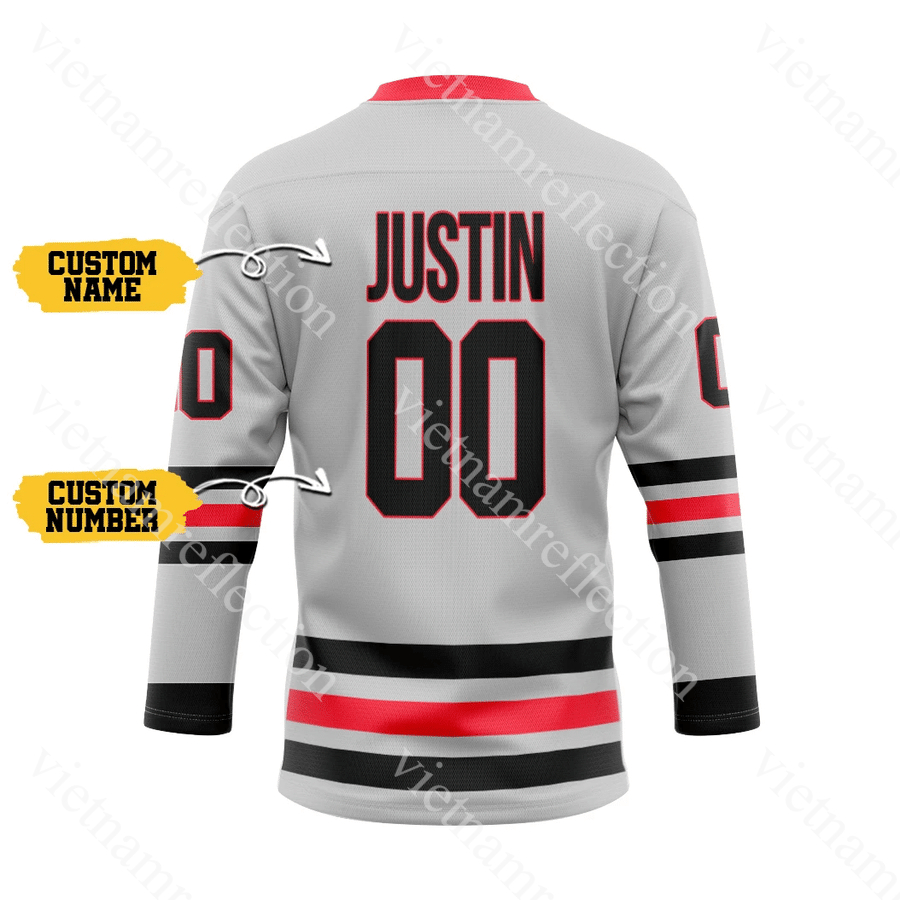 Chicago Blackhawks NHL grey personalized custom hockey jersey