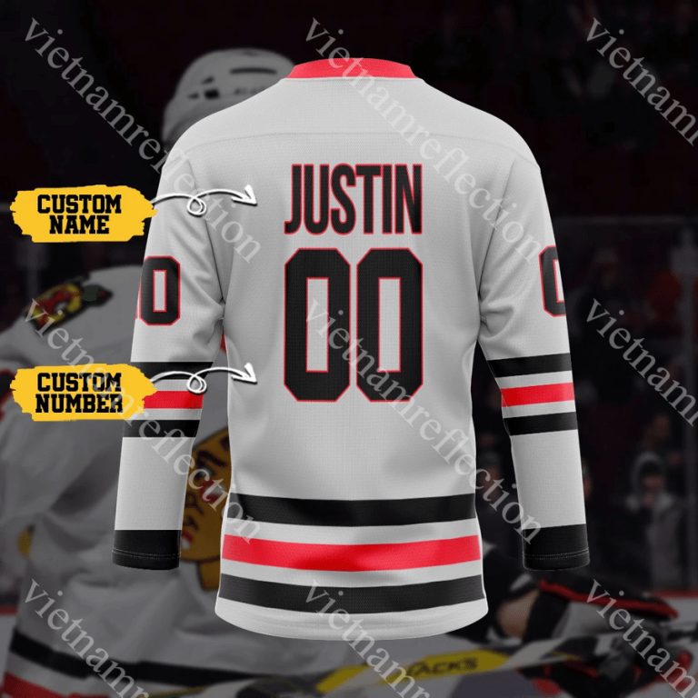 Chicago Blackhawks NHL grey personalized custom hockey jersey