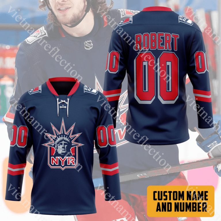 New York Ranger NHL Artemi Panarin Navy 2020 2021 Reverse Retro personalized custom hockey jersey