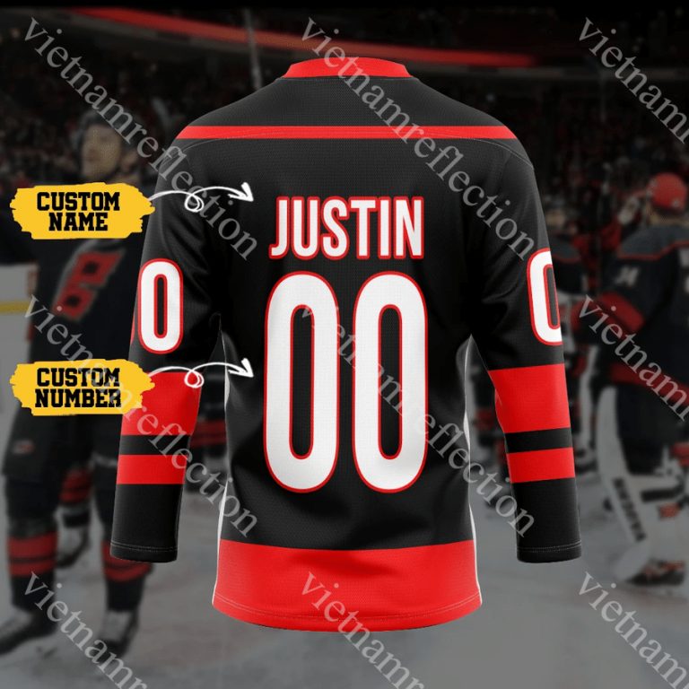 Carolina Hurricanes black NHL personalized custom hockey jersey