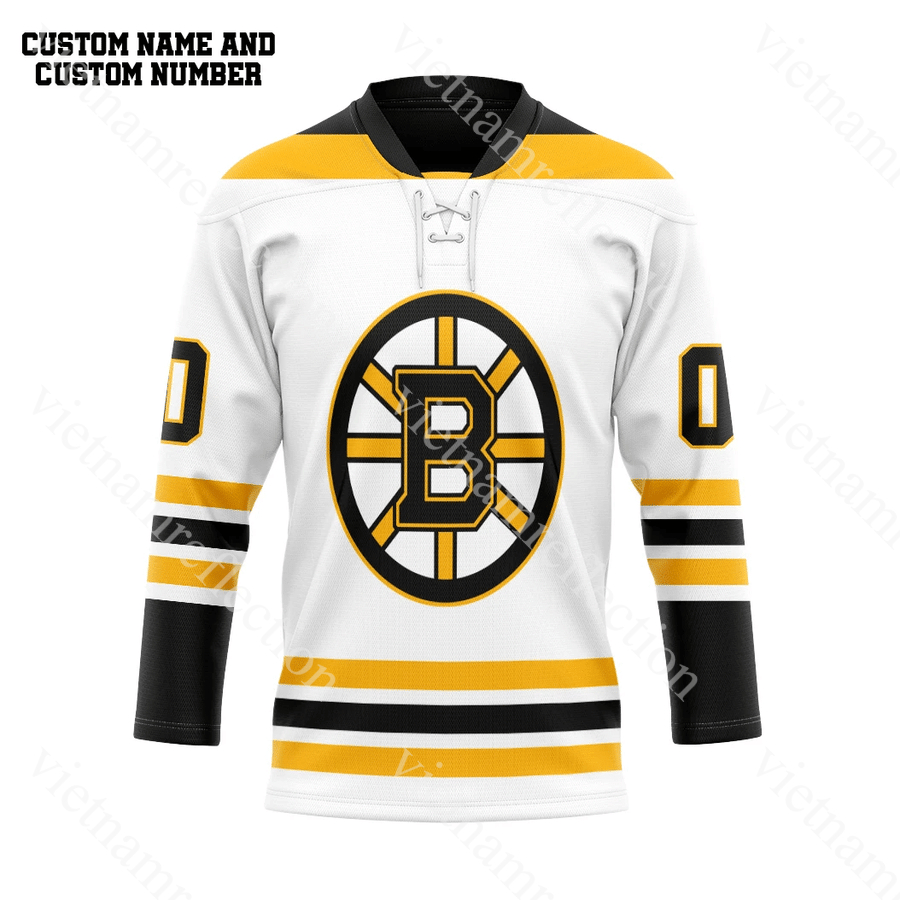Boston Bruins NHL white personalized custom hockey jersey