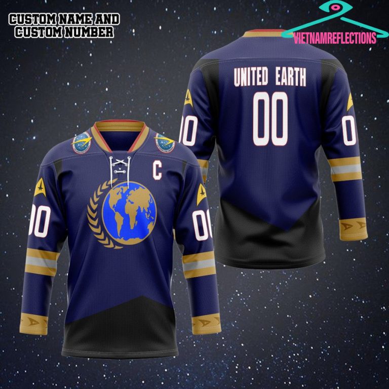 Star Trek United Earth personalized custom hockey jersey